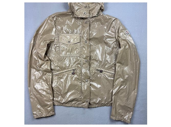 Chaqueta impermeable ligera con capucha Moncler Z8E0182 Beige para mujer Talla 1 / S - vista 5