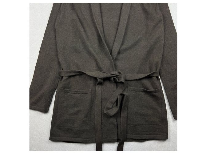 Max Mara Cardigan en maille ceinturé marron Small Wool & Angora Taille S - vue 3