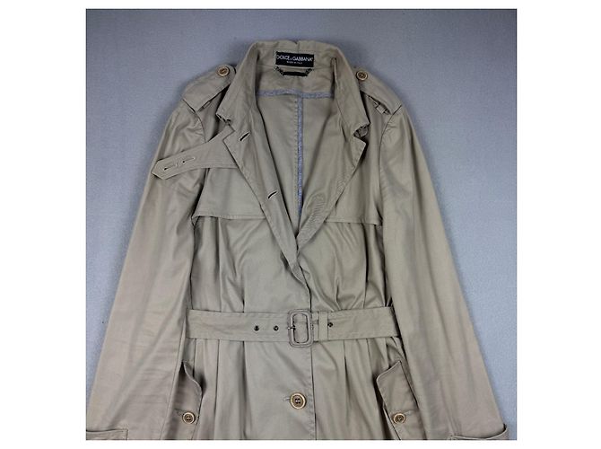 Gabardina beige con cinturón Dolce & Gabbana para mujer, Talla 38 - vista 3