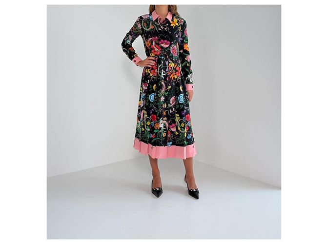 Gucci Abito midi in seta Resort 2017 Flora Snake - vista 2