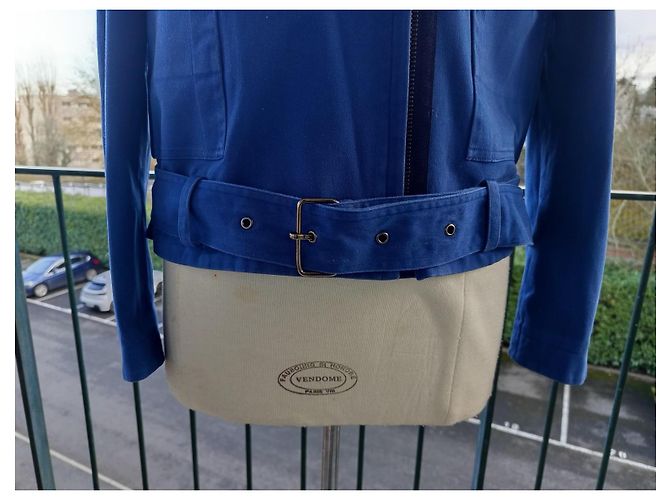 3.1 Phillip Lim Blue Cotton Belted Jacket - view 3