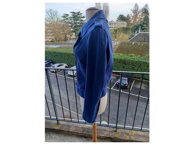 3.1 Phillip Lim Blue Cotton Belted Jacket - view 4