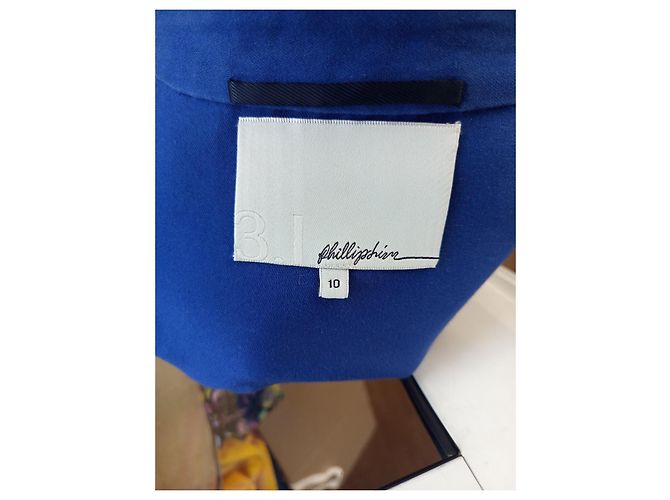 3.1 Phillip Lim Blue Cotton Belted Jacket - view 8