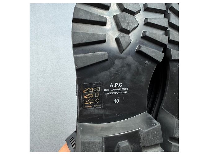 Apc A.P.C. Rue Madame Paris Stivaletti stringati in tela nera e gomma Taglia 40 / 25cm - vista 10