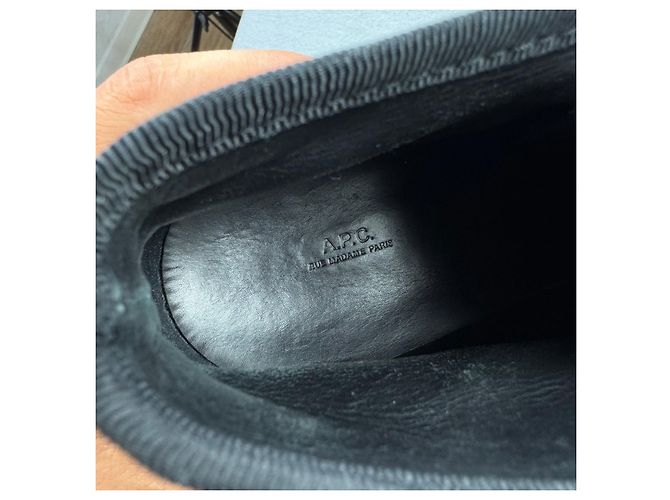 Apc A.P.C. Rue Madame Paris Stivaletti stringati in tela nera e gomma Taglia 40 / 25cm - vista 11