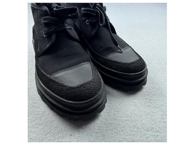 Apc A.P.C. Rue Madame Paris Stivaletti stringati in tela nera e gomma Taglia 40 / 25cm - vista 4