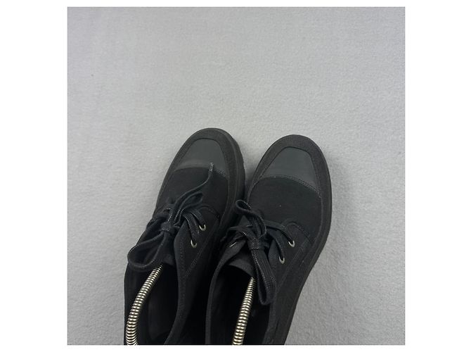 Apc A.P.C. Rue Madame Paris Stivaletti stringati in tela nera e gomma Taglia 40 / 25cm - vista 7