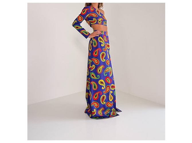 Gucci Set Top e Gonna Maxi Paisley Resort 2021 Epilogue - vista 6