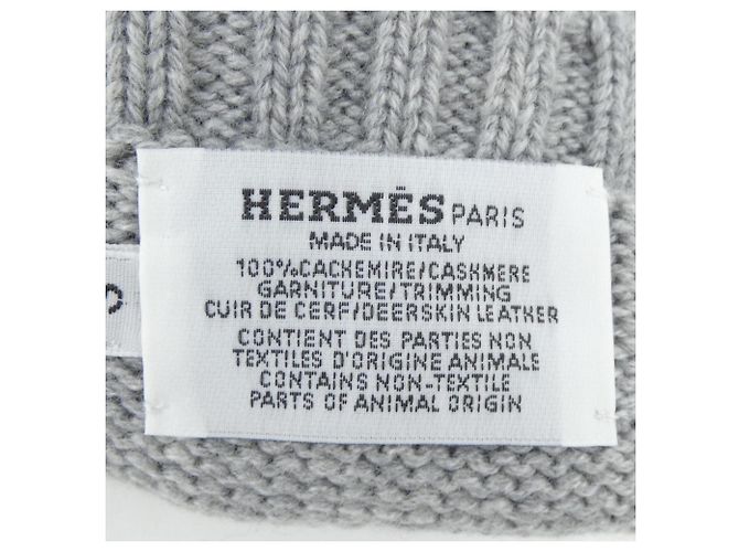 Hermès Hermes Baltimore Clou de Selle Gray Cashmere Gloves - view 3