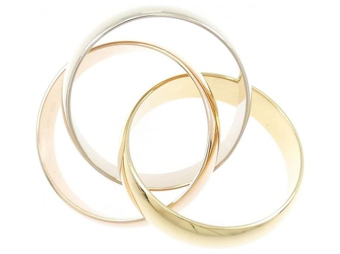 Anello Cartier Trinity in oro bianco rosa e giallo - vista 3