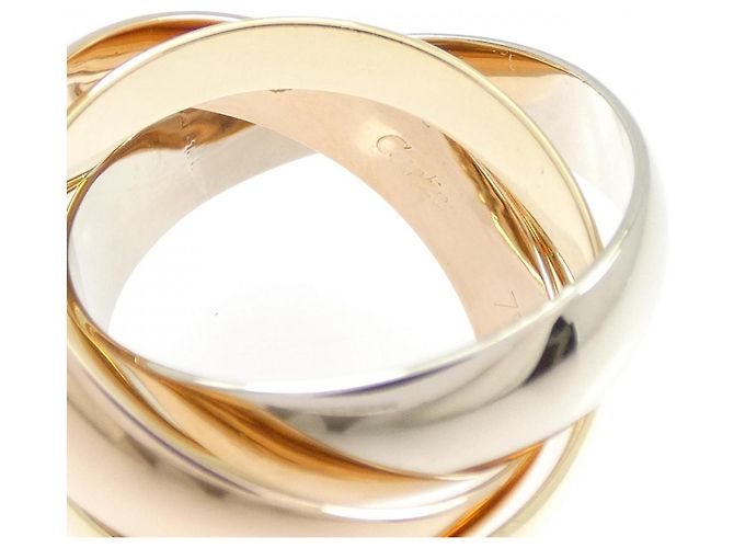 Anello Cartier Trinity in oro bianco rosa e giallo - vista 4