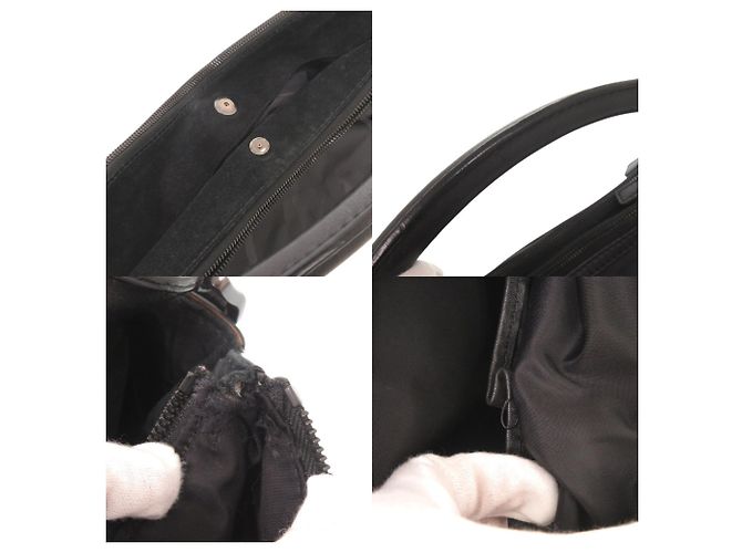 Bolsa de ombro em nylon e couro com padrão Burberry Check - vista 10