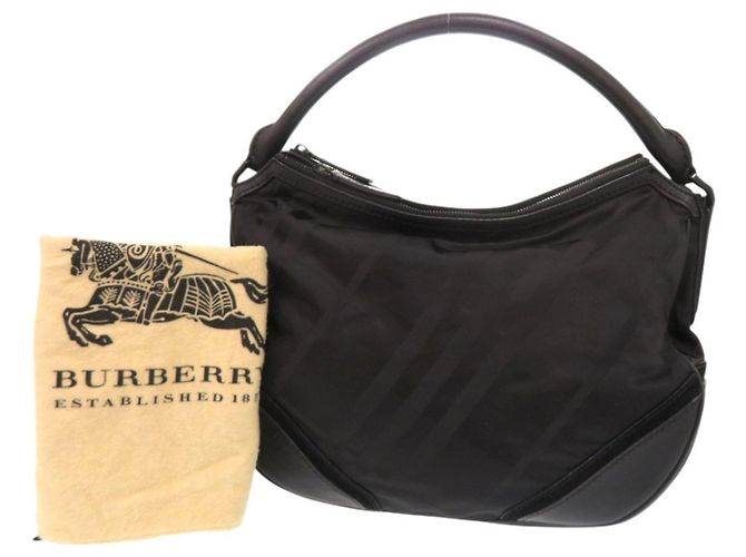 Bolsa de ombro em nylon e couro com padrão Burberry Check - vista 2