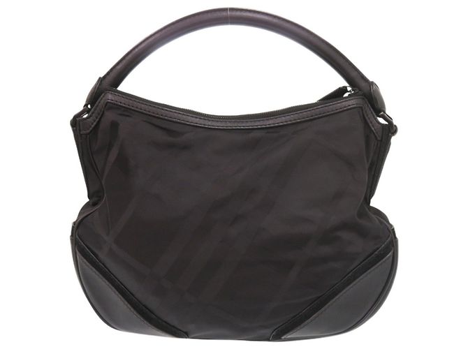 Bolsa de ombro em nylon e couro com padrão Burberry Check - vista 3
