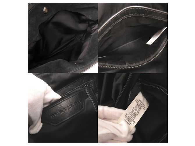Bolsa de ombro em nylon e couro com padrão Burberry Check - vista 7