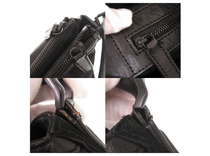 Bolsa de ombro em nylon e couro com padrão Burberry Check - vista 8