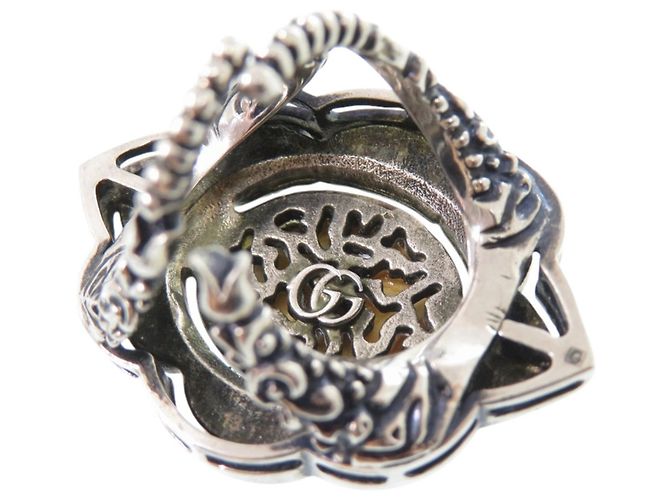 Anello Volume Gucci con pietre colorate effetto velluto - vista 3