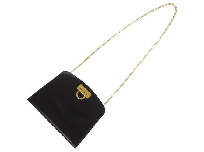Borsa a tracolla Salvatore Ferragamo Gancini con catena nera - vista 6