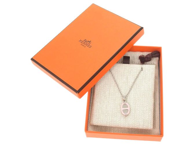 Hermès Collier Hermes Mini Maillon Rose Canter Silver Hardware - vue 2