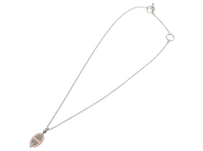 Hermès Collier Hermes Mini Maillon Rose Canter Silver Hardware - vue 3