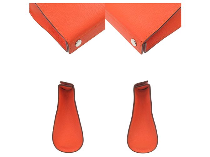 Hermès Pouch Hermes Caro MM in Orange - vista 5