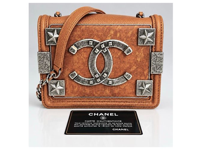 Chanel Paris Dallas Mini Boy Brick Bag Pelle Caviar Marrone - vista 2