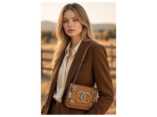Chanel Paris Dallas Mini Boy Brick Bag Pelle Caviar Marrone - vista 3
