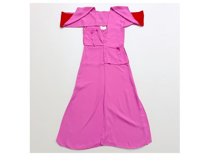 Bottega Veneta Vestido Drapeado Pre-Fall 2020 - Rosa e Vermelho - vista 5