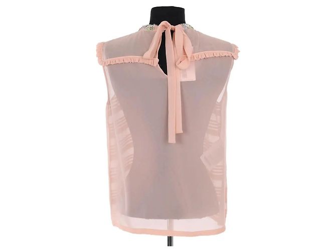Miu Miu Bluse aus rosa Seide - Ansicht 4