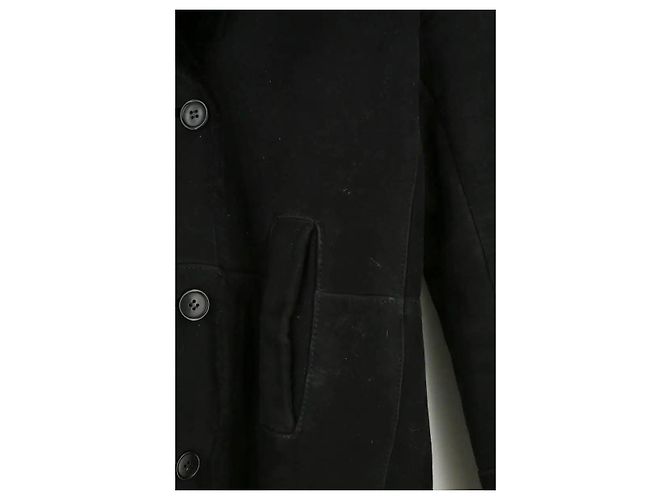 Autre Marque Abrigo de cuero negro Regina Rubens - vista 3