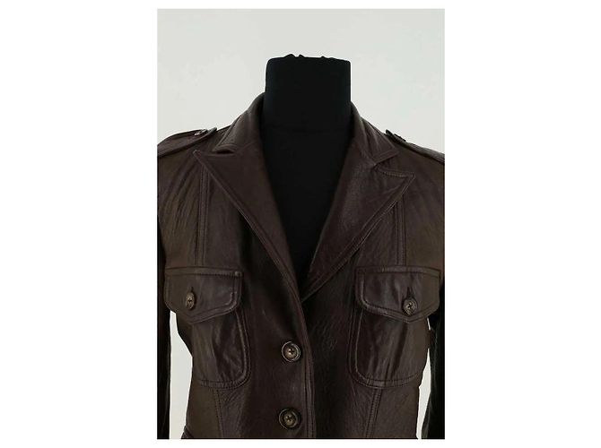 Giacca in pelle marrone Gerard Darel - vista 2