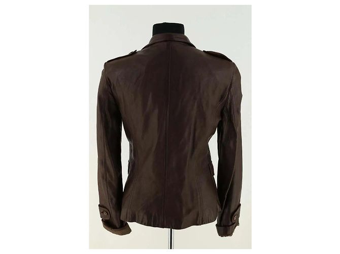 Giacca in pelle marrone Gerard Darel - vista 4