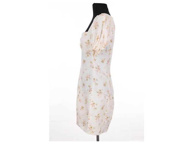 Vestido Reformation de lino beige M - vista 2