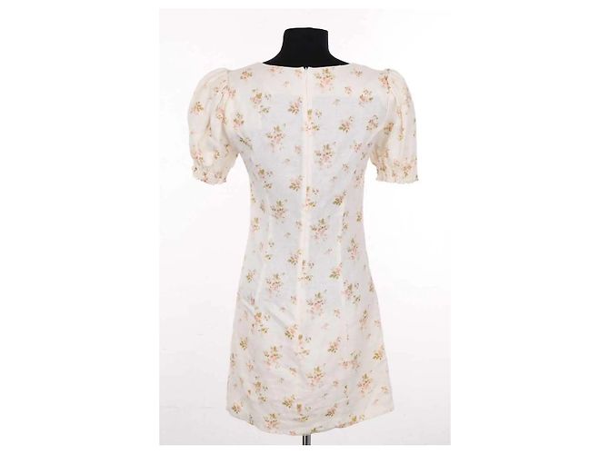 Vestido Reformation de lino beige M - vista 3