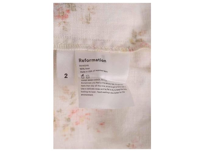 Vestido Reformation de lino beige M - vista 6
