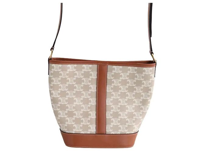 Céline Borsa a tracolla SAC SEAU beige - vista 4