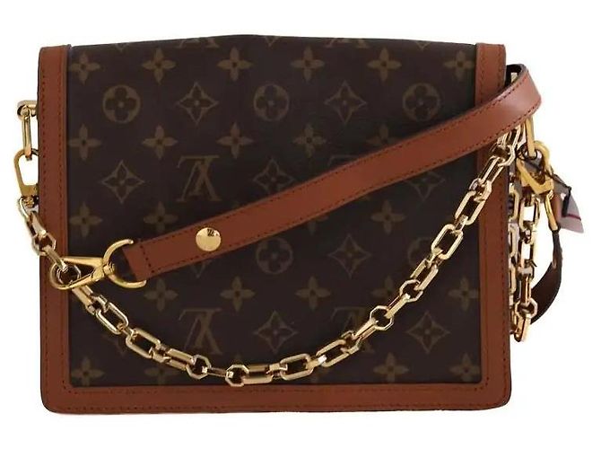 Louis Vuitton borsa a tracolla Dauphine MM marrone - vista 3