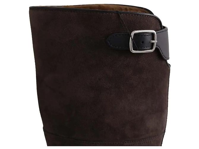 Stivali Loro Piana in camoscio marrone - vista 5