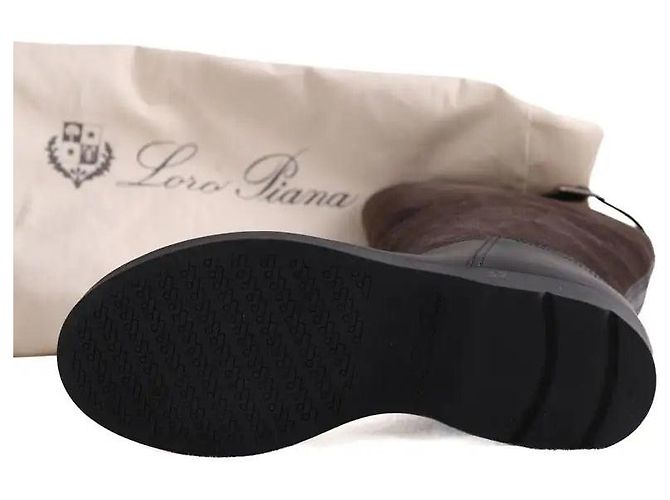 Stivali Loro Piana in camoscio marrone - vista 6