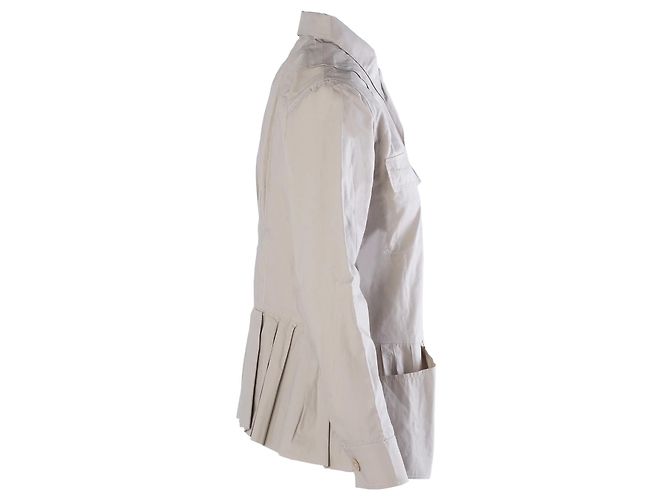 Chaqueta utility peplum plisada de algodón beige Philosophy di Alberta Ferretti - vista 2