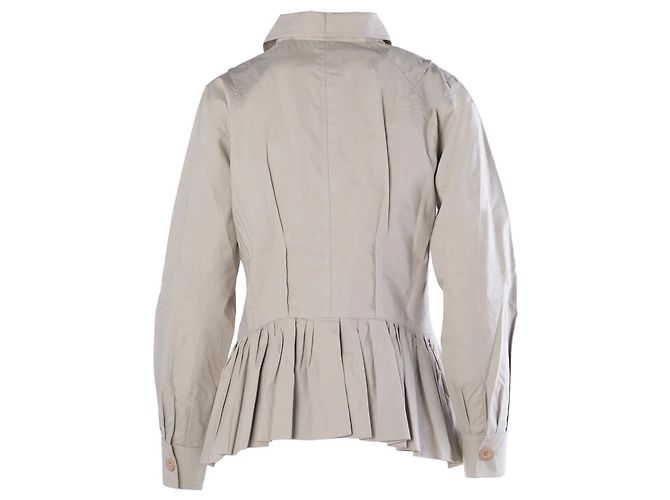 Chaqueta utility peplum plisada de algodón beige Philosophy di Alberta Ferretti - vista 3