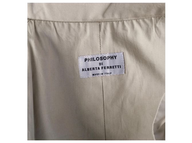 Chaqueta utility peplum plisada de algodón beige Philosophy di Alberta Ferretti - vista 9