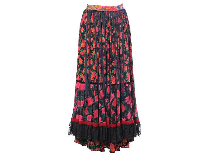 Falda maxi escalonada con flecos florales Dolce & Gabbana - vista 2