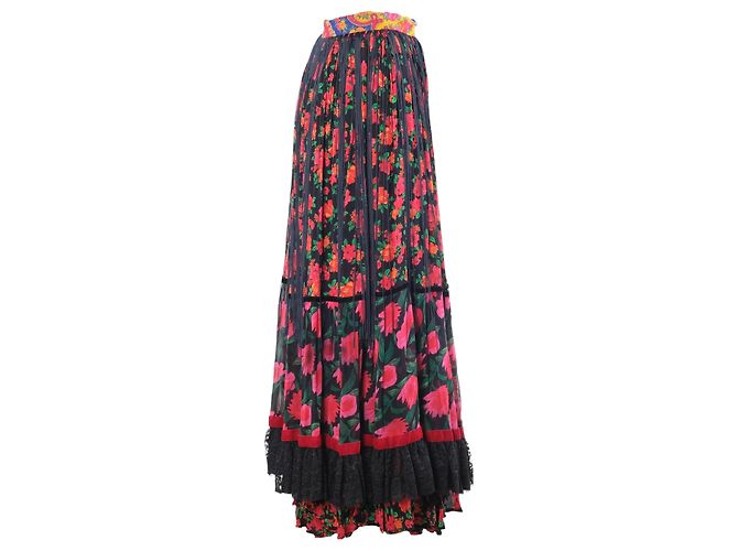 Falda maxi escalonada con flecos florales Dolce & Gabbana - vista 3