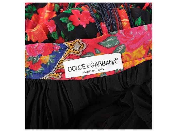 Falda maxi escalonada con flecos florales Dolce & Gabbana - vista 7