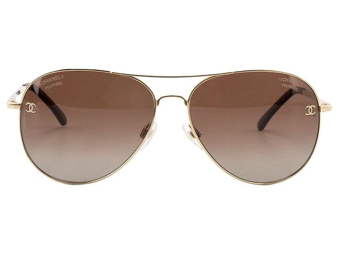CHANEL - Chanel Sonnenbrille aus goldfarbenem Metall - Ansicht 2