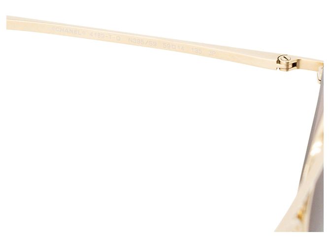 CHANEL - Chanel Sonnenbrille aus goldfarbenem Metall - Ansicht 4