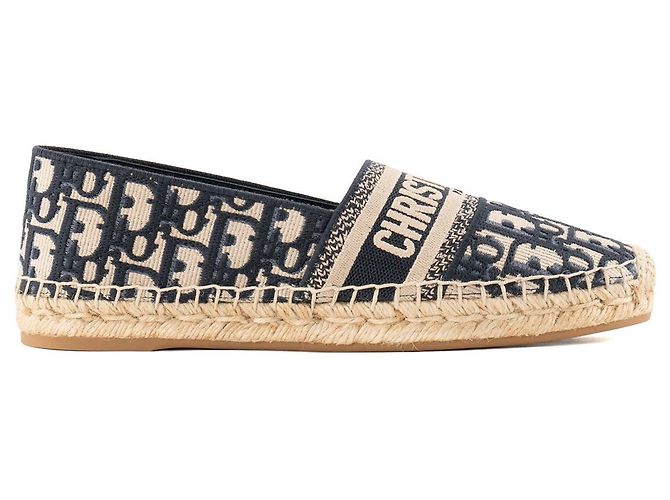 DIOR - Espadrillas Granville Dior in tela Dior Oblique blu navy e beige (T39) - vista 2