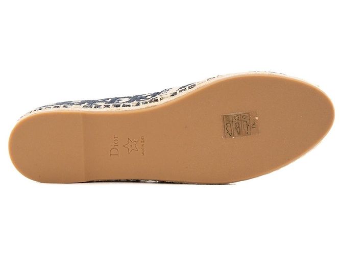 DIOR - Espadrillas Granville Dior in tela Dior Oblique blu navy e beige (T39) - vista 4