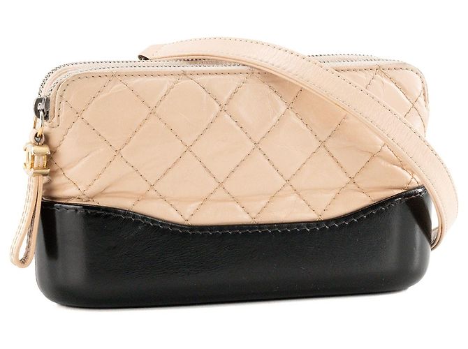 CHANEL - Borsa a tracolla Wallet on chain Gabrielle Chanel in pelle beige e nera - vista 2